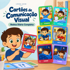 Cartões de Comunicação Visual para Meninos - Rotina Diária Completa
